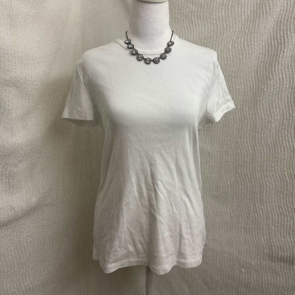 Lauren Ralph Lauren Women’s White Tee XL LRL Logo Casual T-Shirt Flaw
